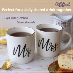 Triple Gifffted Mr and Mrs Coffee Mugs Couples Gifts Ideas for Christmas Wedd…