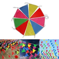 100M Multicolored Bunting Banner Multicolor Outdoor Decoration Triangle Flags US