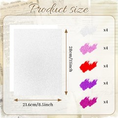 20 Sheets Valentine’s 8.5×11 inches, Silver / Red / Pink / Rose / Purple