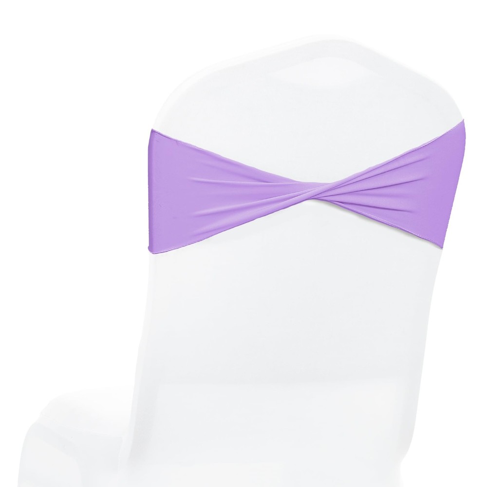 Mds Pack Of 50 Spandex Chair Sashes Bows Elastic Stretch Dining Chair Bands