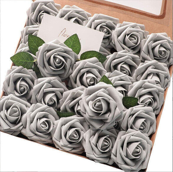 25/50x Artificial Fake Plant Bunch Rose Flowers Bouquet Home Decor Wedding Party