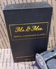 New Wedding Bride & Groom Gold Embossed Champaign Flutes & Cake Cutter Set NIB!