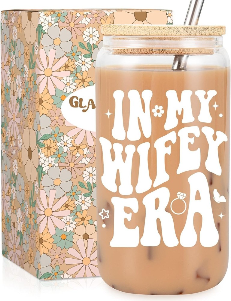 Fairy’s Gift Wifey Era Cup, Wedding, Bride Gifts for Her, 16 Ounces, White