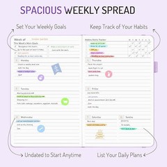 Undated Weekly Planner for 2025, Simplified Weekly & Monthly Calendar