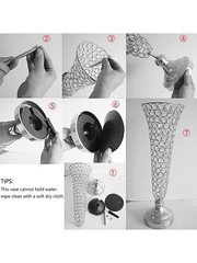 2 Pcs Crystal Trumpet Vases Set Tall Gold Centerpiece for Wedding Party Decor
