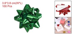 100Pcs 1.5″ Mini Star Gift Bows Laser Bows Green