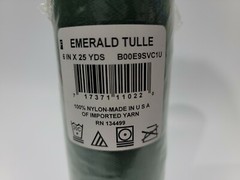 Falk Fabrics Emerald Green Tulle Spool 6 Inch x 25 Yard Decoration Roll.