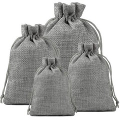 25-100 Pcs Wedding Burlap Bags Linen Jewelry Pouches Jute Hessian Gift Bag Favor