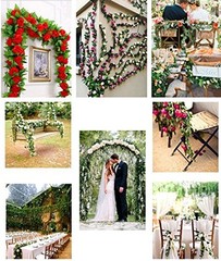 4 Pack 7.8ft Artificial Rose Vines with Green Leaves Fake Flowers Plants