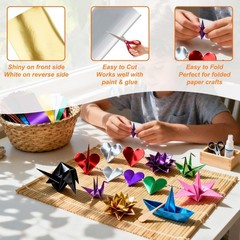 60 Sheets 15 Colors 8.5″ x 11″ Metallic Foil Paper 120gsm/32lb | Mirror Paper…