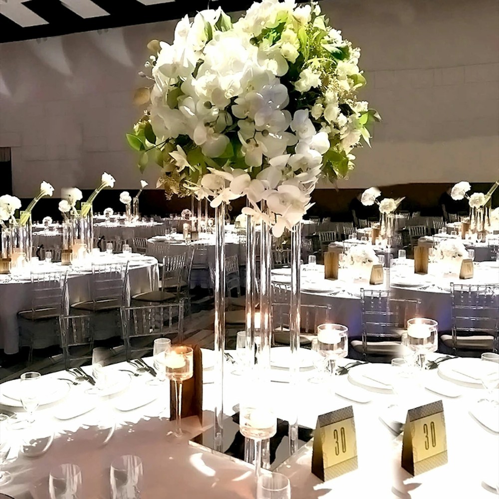 10Pcs Acrylic Flower Stand Wedding Centerpiece Tall Vase Bouquet Backdrop Vase