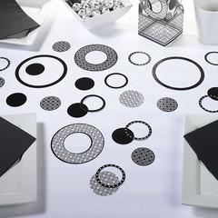 black confetti wedding bridal shower birthday party table decorations
