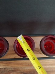 Red Glass Votive Candle Holder Set of 5 w Black Metal Stand Centerpiece