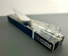 Godinger Versailles 12” Crystal Handled Cake Server Stainless Steel With Box
