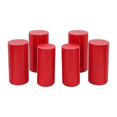 6Pcs Cylinder Pedestal Stands, Metal Display Stands For Wedding Birthday Decor