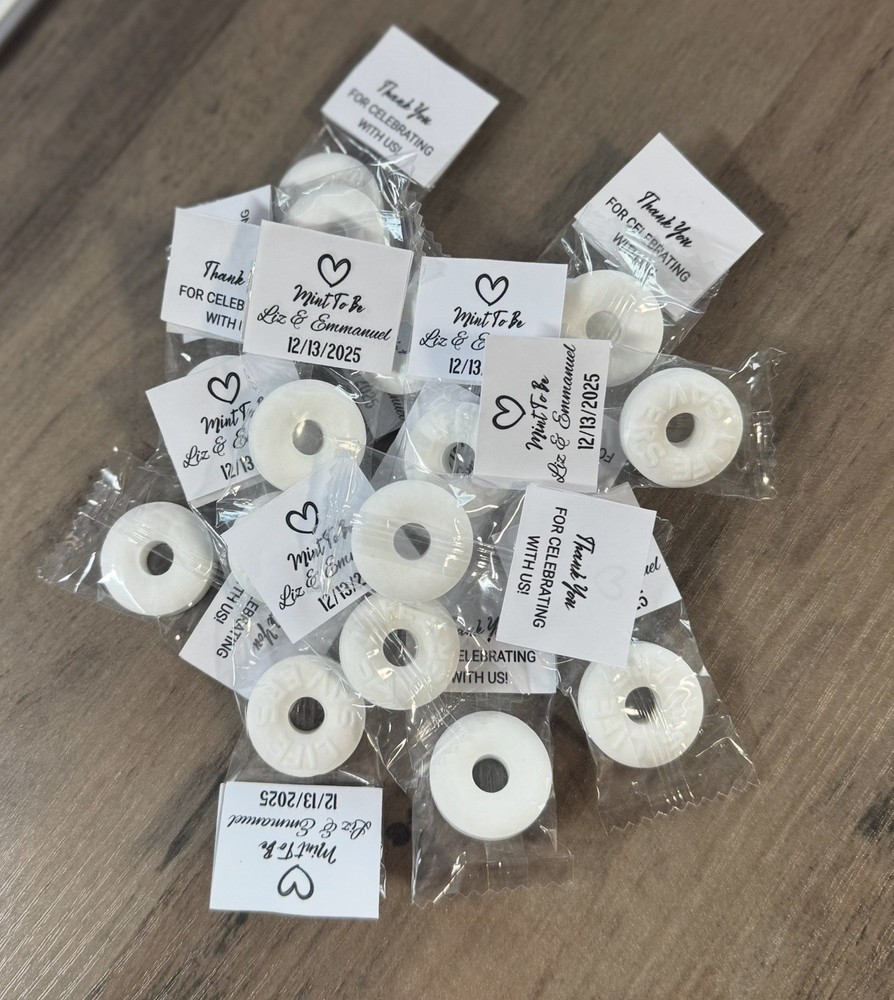 100 Personalized wedding mints, affordable wedding favors, mint to be favors