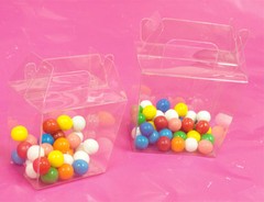 50~ 3-1/2×2-3/8×3-3/4″ Clear PET Plastic Chinese Take Out Party Favor Box Boxes
