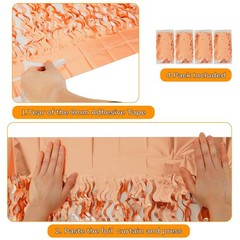 4 Pack Rose Gold Foil Curtain Birthday Decorations – 3.3×6.6ft Wavy Tinsel Fo…
