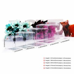 50pcs Transparent Party Candy Bags Square Clear PVC Boxes Wedding Favor Gift Box