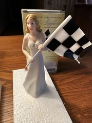 Weddingstar Bride At the Finish Line with the Checkered Flag Wedding Topper NWT