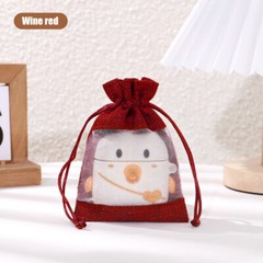 10PCS Drawstring Pouch Bags Imitated Burlap Hessian Wedding Favor Gift Cand Bag