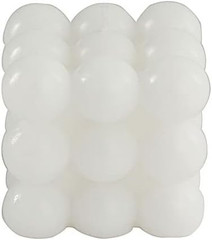 2 White Unscented Paraffin Wax Candles Bubble Cube Wedding Centerpieces Party Ev