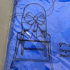 Natural Star Inc. NST Organza Chair Bow Blue 9″ x 10 feet Reusable Lot of 6