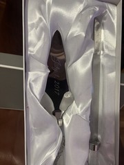 ENGRAVED Wedding Cake Knife Server Set Personalized “July 1, 2017” & “Name”