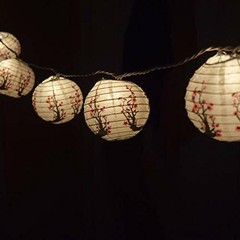 Quasimoon 4″ Cherry Blossom Round Paper Lanterns, Even Ribbing, Hanging (10 P…
