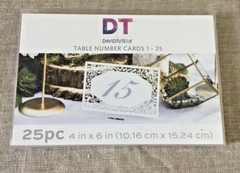 DT BY DAVID TUTERA 1-25 TABLE NUMBER CARDS 25 PC 4″ X 6″ WEDDING LACE NEW