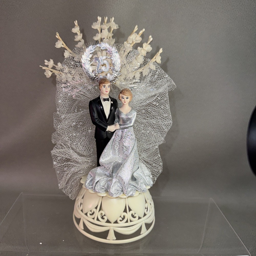 Vintage 25th Wedding Anniversary Cake Topper New Zealand 1980 Coast Novelty