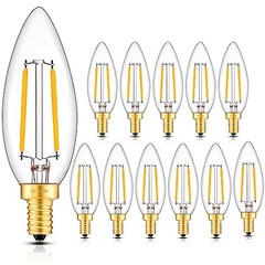 2W 250LM LED Candelabra Bulb 2700K Warm White, 25W Warm White 2700k – 12 Pack