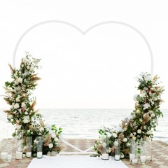 Heart Shaped White Metal Wedding Flower Balloon Arch Stand Frame Garden Trellis