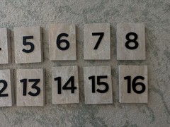 Real Marble Table Number Set 1-16
