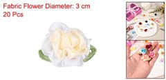 20Set Ribbon Flowers 1.2″ Fabric Flowers Satin Ribbon White/Cream