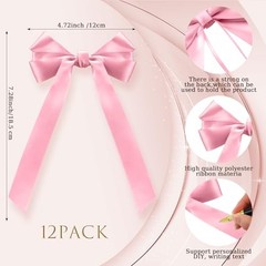 Bow Napkin Rings Set of 12 Ribbon Candlestick Decor Charms Coquette Bow Pink