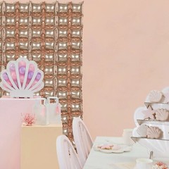 10 Metallic 43×11 in Double Row Square Mylar Foil Balloons Backdrops Party Event