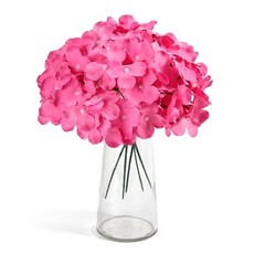 104PCS Hydrangea Artificial Flowers, Artificial Hydrangea Flowers Rose Red