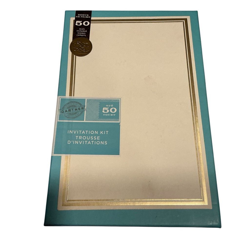 Gartner Studios Gold Border Invitation RSVP Kit 50 Count + Seals
