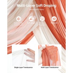 Uimoso Artificial Wedding Arch Flowers Kit Orange With 2Pcs Flowers 3Pcs Drapes