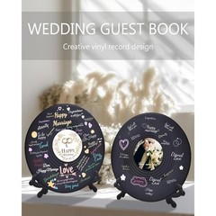 Vinyl Record Wedding Guest Book Unique Blessings Commemorative Message Album New