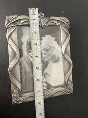 Wedding Photo Album Pewter Frame 80 Photos 4×6 Bells Roses Velvet Cover 90s Read