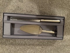 Vera Wang & Wedgwood Cake Knife and Sever Set *Stainless Steel * With Love
