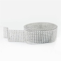 10Yards 8Rows Diamond Mesh Wrap Roll Rhinestone Crystal Ribbons Party Decoration