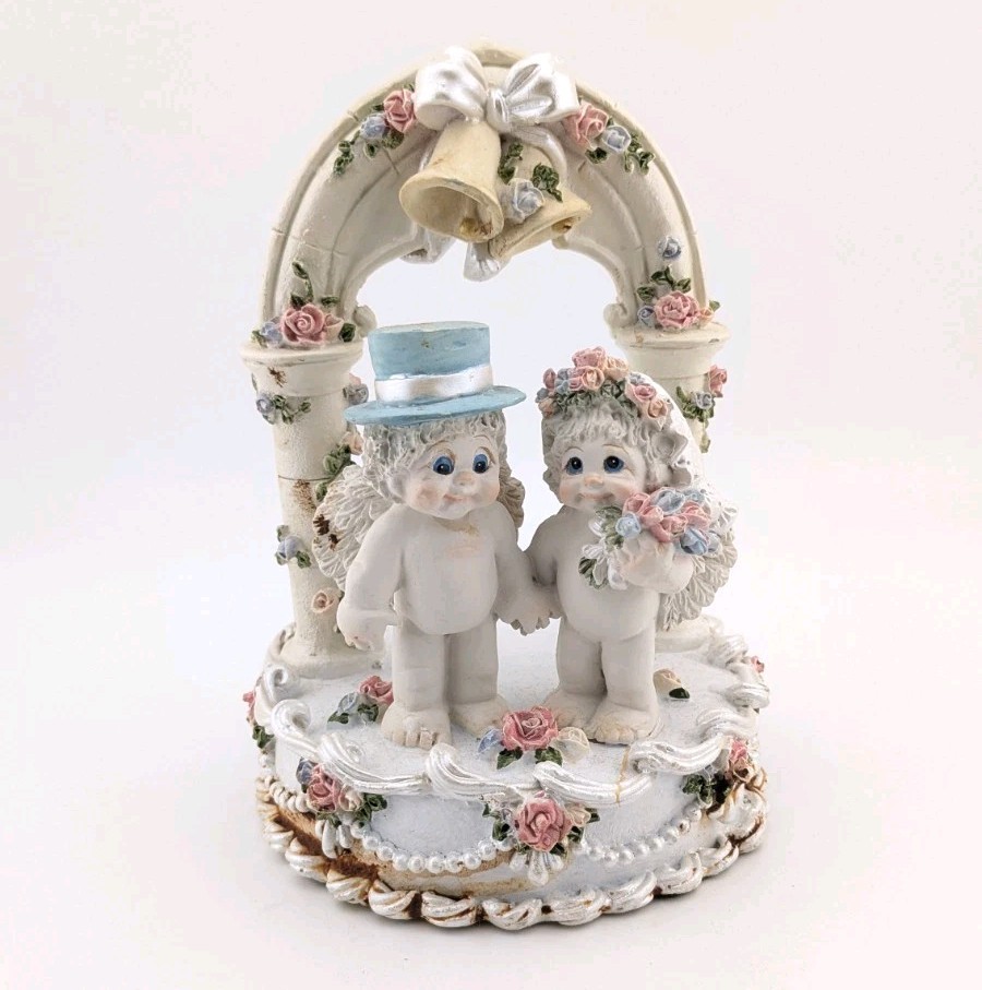 Vintage Dreamsicles Wedding Cake Topper Pastel Floral ‘Kristin’