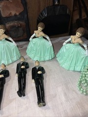 Vintage Decorations Wedding Figurines And Beaded Garland