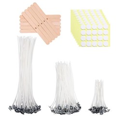 Aubeco 160Pcs 4/6/8 inch Pre Waxed Candle Wick with 4/6/8IN-160pcs, White