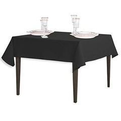 LinenTablecloth 54-Inch Square Polyester Tablecloth 13″ x 9″ (Square) Black
