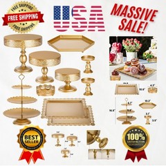 Versatile 10-Piece Metal Cake Stand Collection – Ideal for Weddings & Parties
