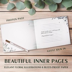 Wedding Guest Book – Personalized Polaroid Guest Book for Wedding with Pen 120P